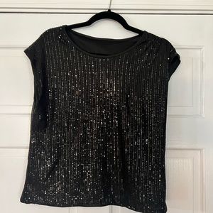 Black sequin top